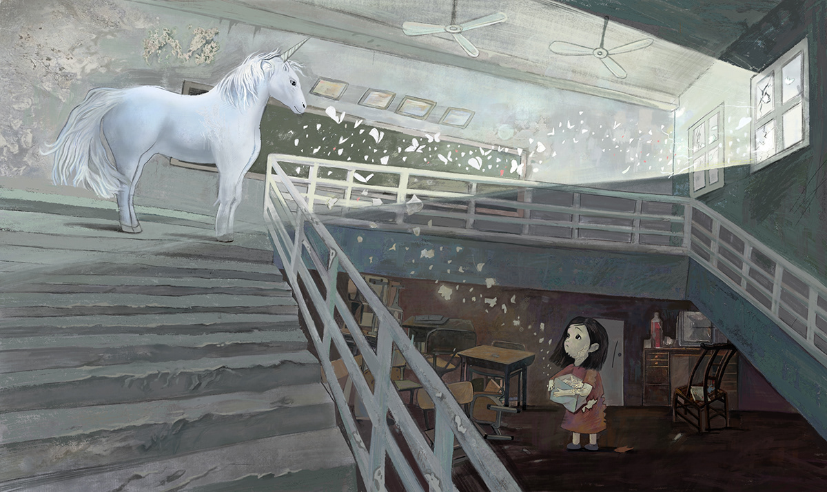 Reflection not mine, illustration by Xuanyi Guo